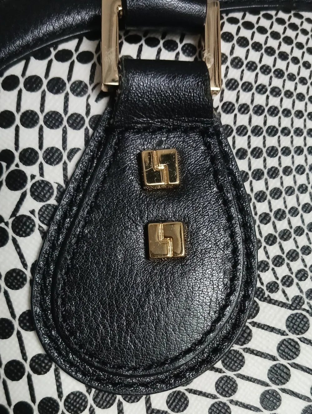 LAMB BLK WH LARGE SATCHEL SAMBURO BAG